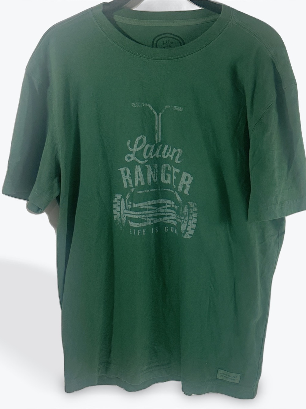 Life is Good Lawn Ranger Graphic Tee in Forest Green Men’s Medium
